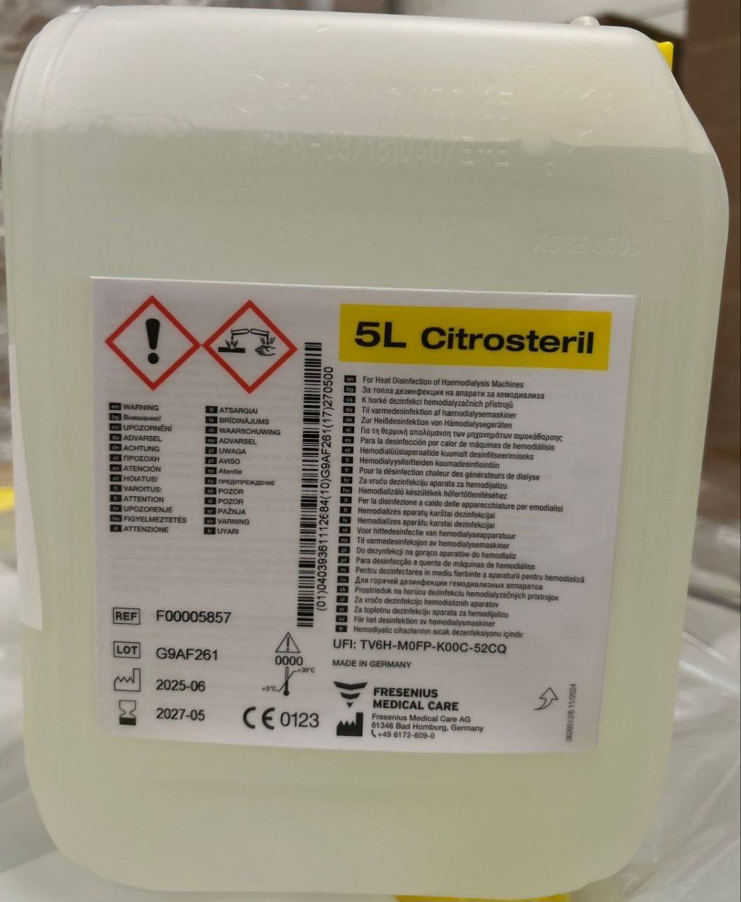 Citrosteril 5 L Для гарячої дезінфекції гемодіалізних апаратів